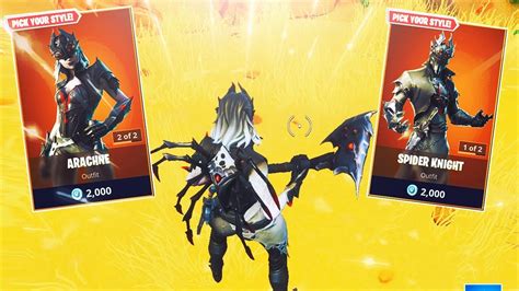 New Spider Knightarachne Skins Hatchling Glider Fortnite Youtube