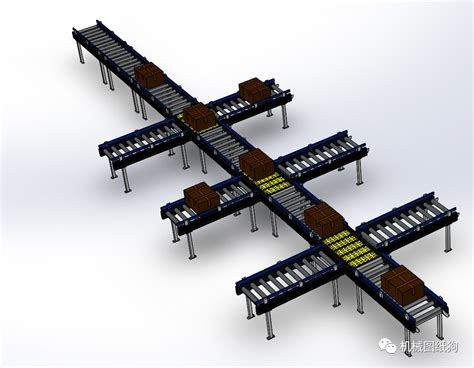 【工程机械】辊道输送机产品分拣机生产线3d图纸 Solidworks设计 Solidworks 仿真秀干货文章