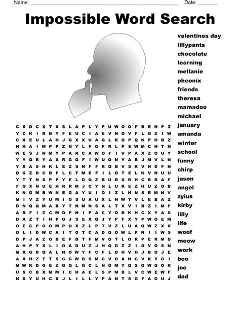 Impossible Word Search Wordmint Word Search Printable Hidden Words