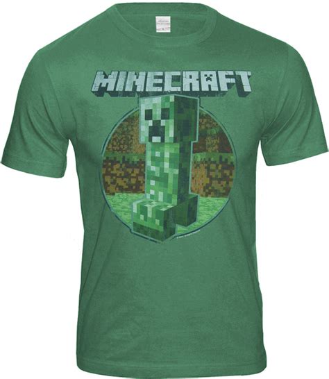 Mojang Minecraft Herren T Shirt Creeper Grün Meliert Kaufen