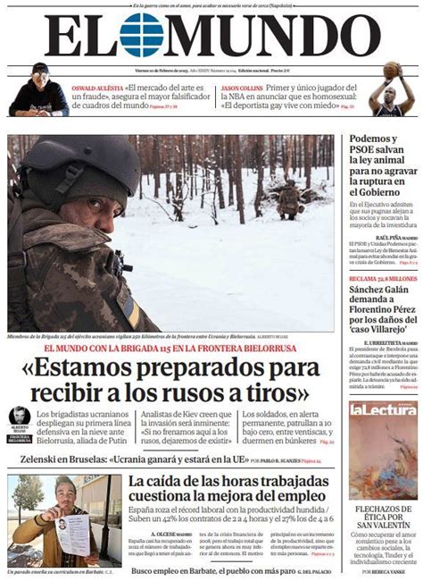 Portada De EL MUNDO Del Viernes 10 De Febrero De 2023 Medios