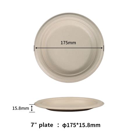 Assiettes Jetables Robustes 100 Compostables De 7 Pouces Assiette à