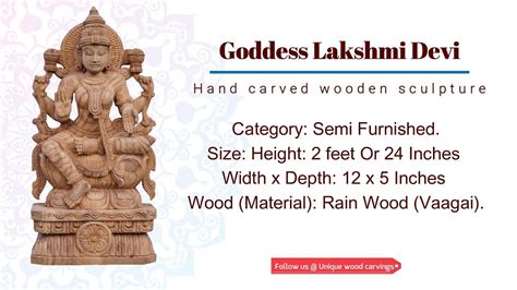 Goddess Lakshmi Devi Wooden Sculpture Kallakurichi Wood Carving Youtube