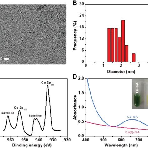 A TEM Image Of The Monodispersed CuGA Nanodots B The Size