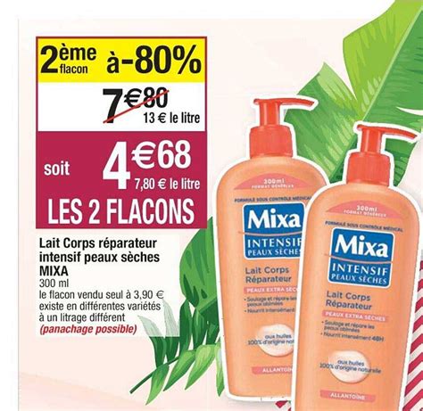 Promo Lait Corps Réparateur Intensif Peaux Sèches Mixa chez Cora