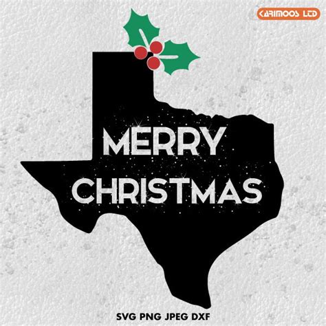 Texas Map Christmas Svg Karimoos