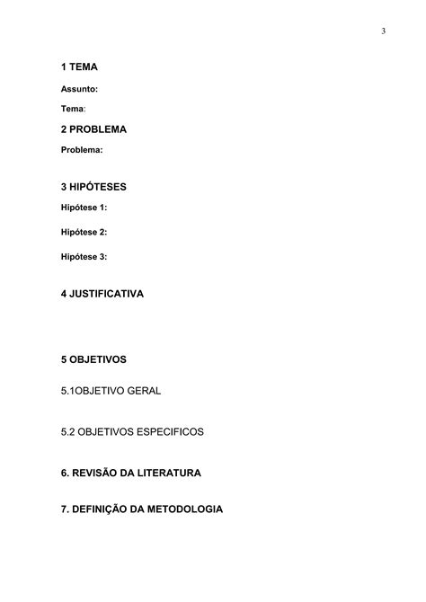 Projeto De Pesquisa Modelo Pdf