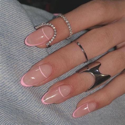 Pin By Sonya On Almond Nails Designs Pink Tip Nails Almond