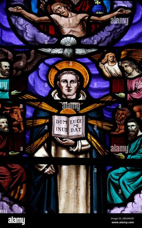 Antsirabe Cathedral Stained Glass Window Triumph Of St Thomas Aquinas Between Plato And