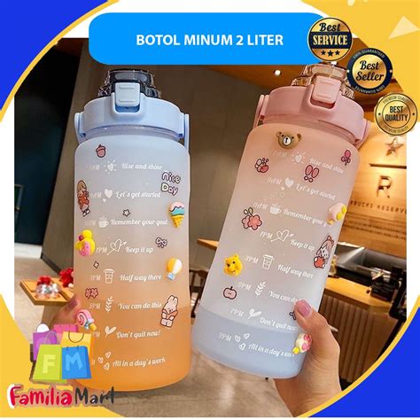 Jual Botol Minum Lucu Liter Ml Korea Viral Botol Tumbler Motivasi