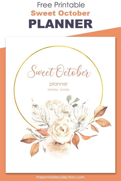 The Free Printable Sweet October Planner Is On Sale For 3 995