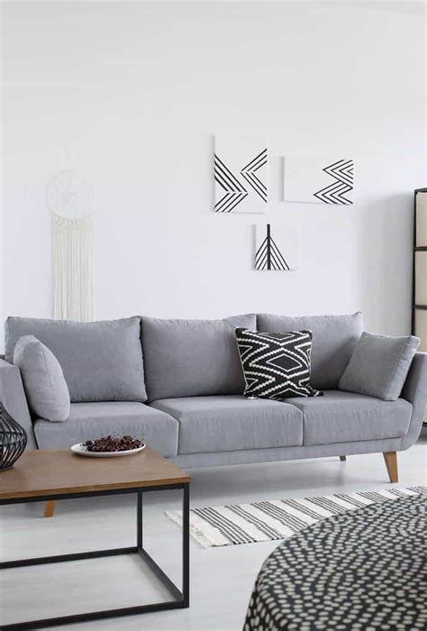 Light Grey Sofa Living Room Ideas : This living room layout relies on ...