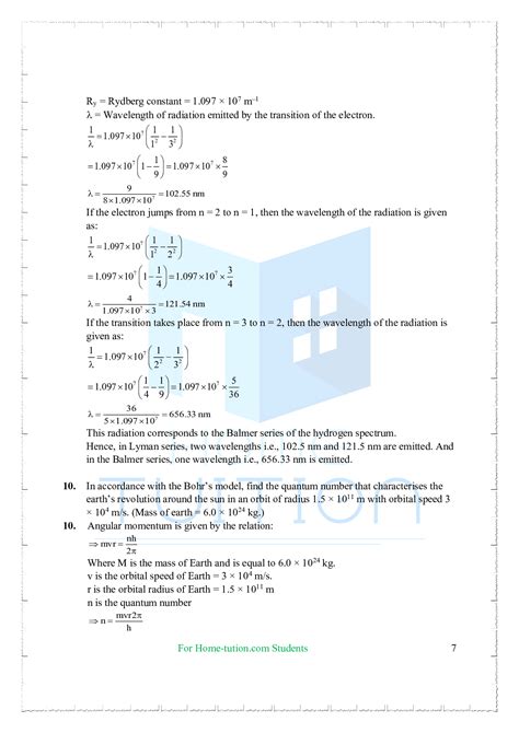 Ncert Solutions For Class 12 Physics Chapter 12 Atoms