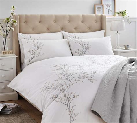 Laura Ashley Pussy Willow Sprig Embroidered Midnight Duvet Set Jones And Tomlin