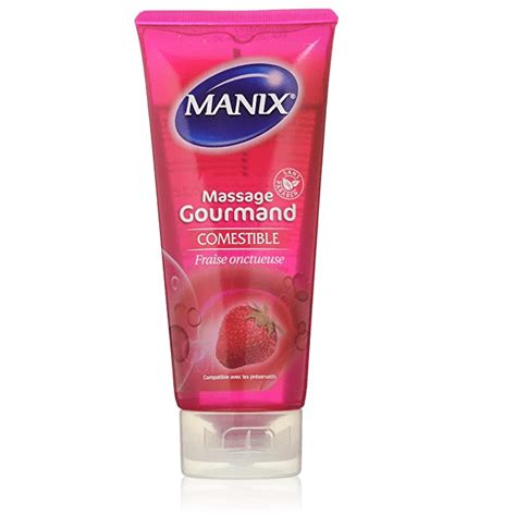 Manix Gel De Massage Gourmand Fraise Comestible 200 Ml Univers Cosmetix