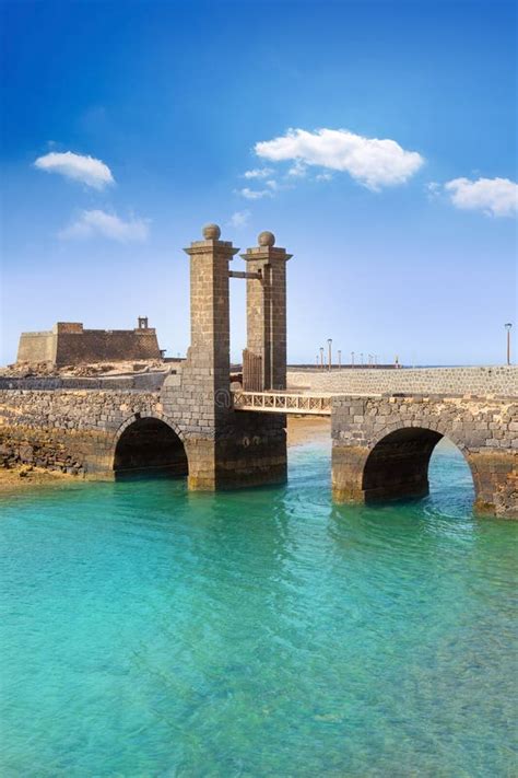 Arrecife Lanzarote Playa Reducto Beach Palm Trees Stock Image Image