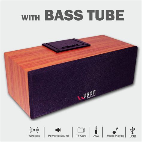 Ubon Gbt Wooden Wireless Speaker With Bass Tube W Svsuresh