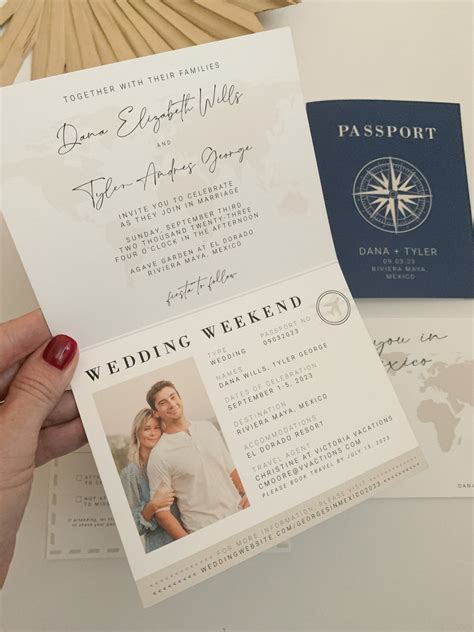 Passport Wedding Invitation Template Printable Destination Wedding