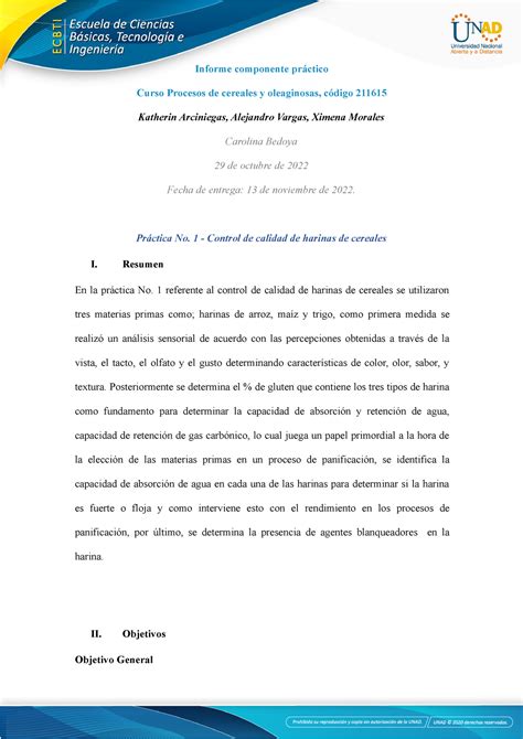 Informe Práctica Cereales Informe componente práctico Curso Procesos