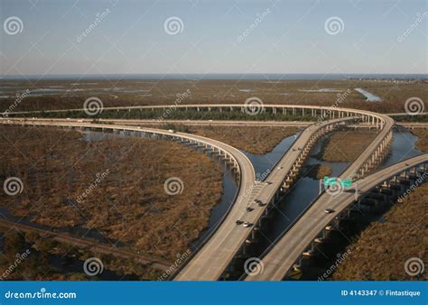interstate  junction stock image image  marsh intersection