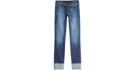 Lyst - J Brand Hipster Low Rise Cuffed Jeans in Blue