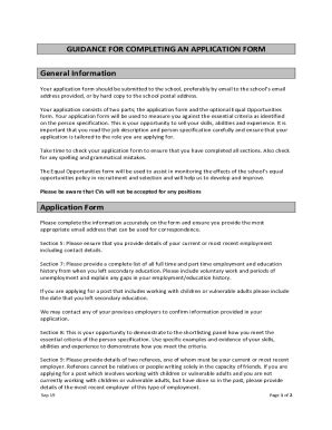 Fillable Online GUIDANCE FOR COMPLETING AN APPLICATION FORM Fax