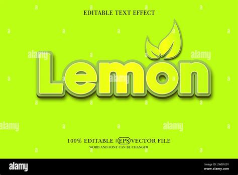 D Lemon Text Effect Hi Res Stock Photography And Images Alamy