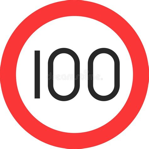 100 Speed Limit Sign Icon Traffic Sign Vector Illustration Stock