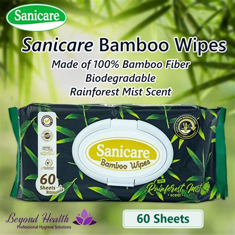 Sanicare Bamboo Wipes Rainforest Mist Scent 60 Sheets Lazada Ph