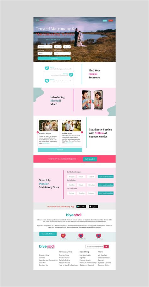 Wedding Website Template Design | Matrimony Website | Figma