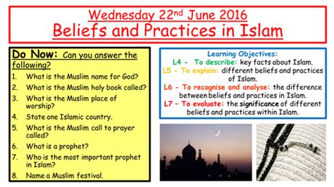 Ks3 Islam Lesson Beliefs And Practices Teaching Resources