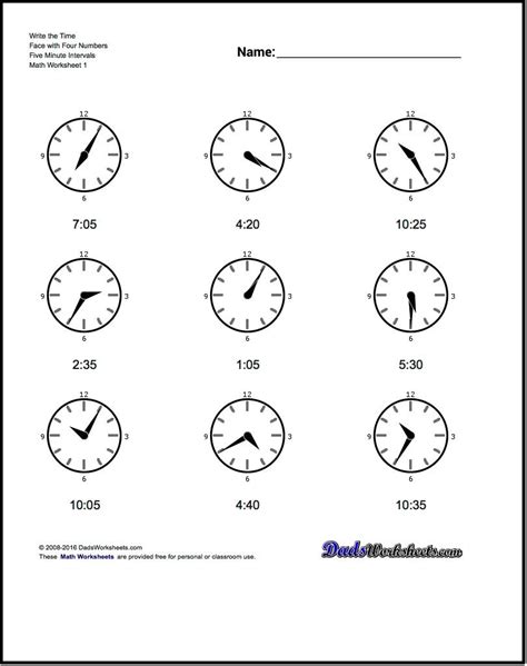 Visit The Link Below For Worksheets For Telling Analog Clock Times At