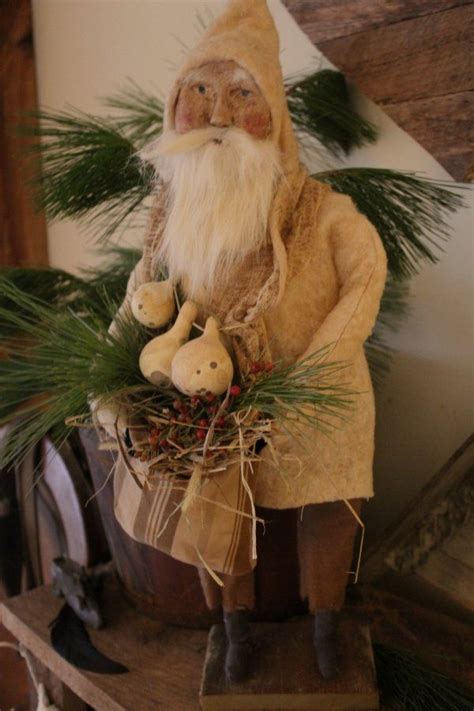 Cinnamon Creek Nature Santa Primitive Christmas Decorating Primitive