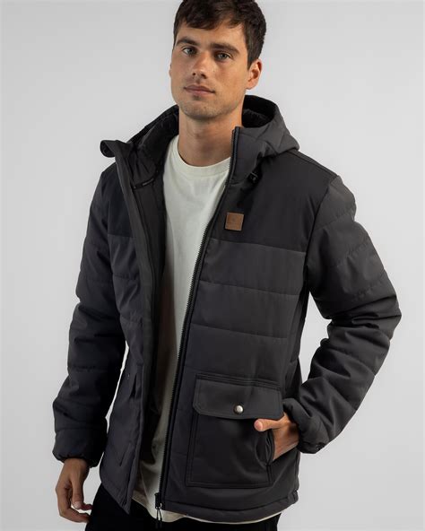 Shop Rip Curl Anti Series Ridge Hooded Jacket In Washed Black Fast