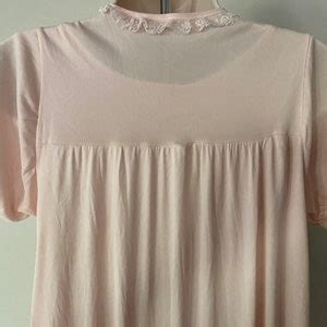 60s Pink Peignoir Set Two Piece Lingerie Set Petite Above The Knee