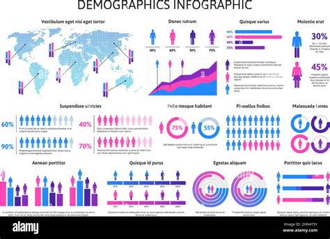 Human Demographic Population Infographic Chart Bars Percentage Information People Population