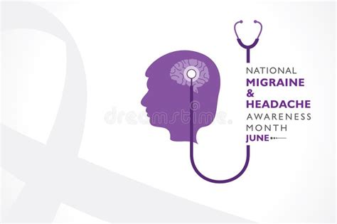 Vector Illustration Of National Migraine And Headache Awareness Month