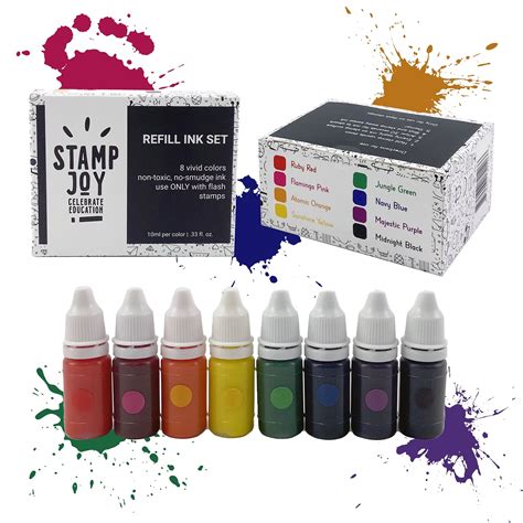 Stamp Joy Non Toxic Colorful Premium Refill Ink For Self Inking