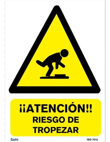 Señalización de advertencia ATENCIÓN RIESGO DE TROPEZAR