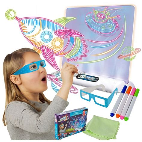 Magiczna Tablica D Led Pod Wietlana Do Rysowania Okulary Pisaki