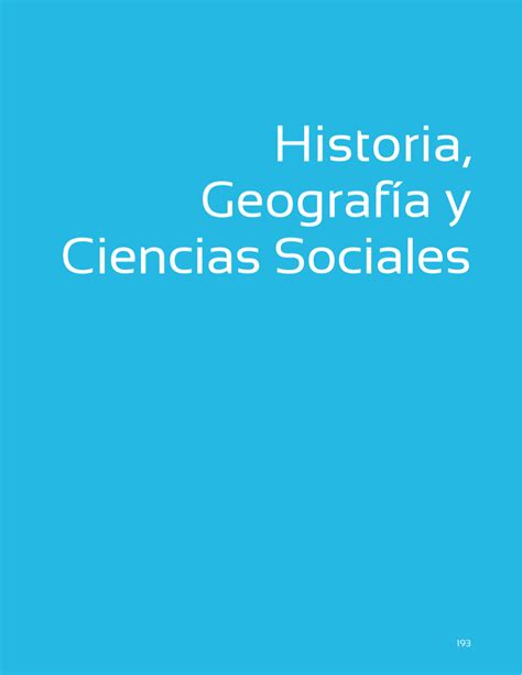 Historia Geograf A Y Ciencias Sociales