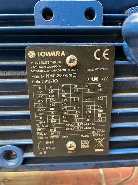 Lowara NSCE 50 250 40 P45VCS4 Centrifugal End Suction Pump With 4kW