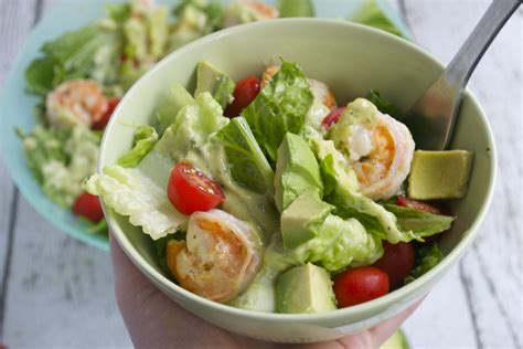 Cilantro Lime Shrimp Salad With Avocado Dressing GF DF SF