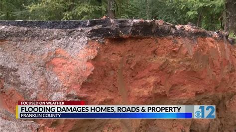 Road Washed Away By Flooding In Franklin County Youtube