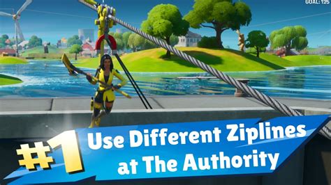 Fortnite Use Different Ziplines At The Authority Youtube