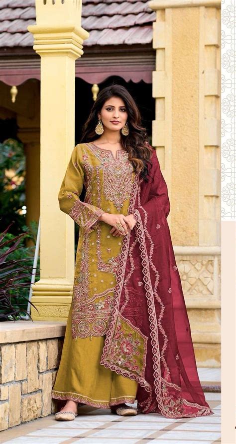 R Colours By Shree Fabs Heavy Embroidered Organza Pakistani Dresses