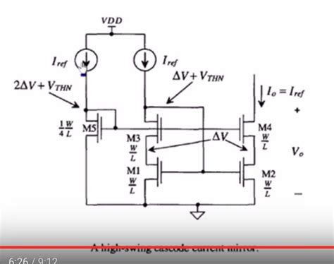 Wide Swing Cascode Current Mirror Electrical Engineering Stack Exchange