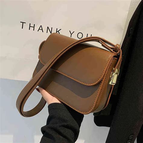 Simple Solid Color Pu Leather Armpit Baguette Crossbody Bag For Women