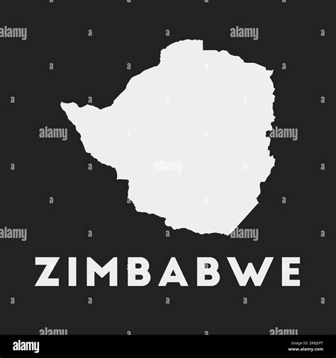 Zimbabwe Icon Country Map On Dark Background Stylish Zimbabwe Map