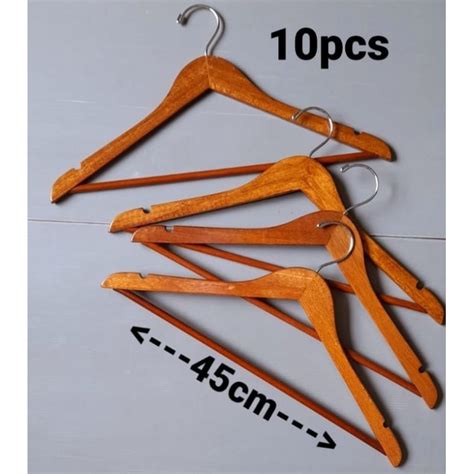 Jual Gantungan Baju Kayu Palang Hanger Kayu Palang Isi 10pcs Shopee